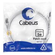 Патч-корд F/UTP кат.5E PC-FTP-RJ45-Cat.5e-2m-LSZH 2xRJ45/8p8c экранир. LSZH 2м сер. Cabeus 8872c