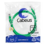 Патч-корд U/UTP кат.6 PC-UTP-RJ45-Cat.6-1m-GN 2xRJ45/8p8c неэкранир. PVC 1м зел. Cabeus 8684c
