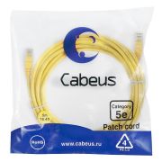 Патч-корд U/UTP кат.5E PC-UTP-RJ45-Cat.5e-5m-YL 2xRJ45/8p8c неэкранир. PVC 5м желт. Cabeus 7688c