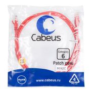 Патч-корд U/UTP кат.6 PC-UTP-RJ45-Cat.6-1.5m-RD 2xRJ45/8p8c неэкранир. PVC 1.5м красн. Cabeus 8692c