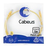 Патч-корд U/UTP кат.5E PC-UTP-RJ45-Cat.5e-1m-YL-LSZH 2xRJ45/8p8c неэкранир. LSZH 1м желт. Cabeus 9497c