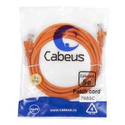 Патч-корд U/UTP кат.5E PC-UTP-RJ45-Cat.5e-3m-OR 2xRJ45/8p8c неэкранир. PVC 3м оранж. Cabeus 7685c