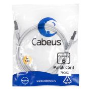 Патч-корд F/UTP кат.6 PC-FTP-RJ45-Cat.6-1m-LSZH 2xRJ45/8p8c экранир. LSZH 1м сер. Cabeus 7908c