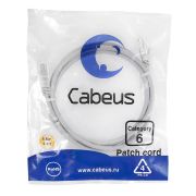Патч-корд U/UTP кат.6 PC-UTP-RJ45-Cat.6-1.5m 2xRJ45/8p8c неэкранир. PVC 1.5м сер. Cabeus 7273c