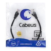 Патч-корд U/UTP кат.5E PC-UTP-RJ45-Cat.5e-0.3m-BK 2xRJ45/8p8c неэкранир. PVC 0.3м черн. Cabeus 7658c