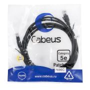 Патч-корд U/UTP кат.5E PC-UTP-RJ45-Cat.5e-3m-BK 2xRJ45/8p8c неэкранир. PVC 3м черн. Cabeus 7686c