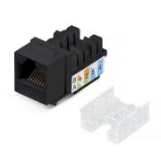 Вставка Keystone Jack RJ45 кат.6 заделка тип 110 черная со стяжкой Cabeus 10102c