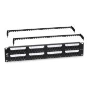 Патч-панель 19дюйм 2U 48 портов RJ45 кат.5E Dual IDC с задн. кабельн. организатором Cabeus 10656c