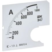 Шкала сменная для амперметра Э47 800/5А-1.5 72х72мм IEK IPA10D-SC-0800