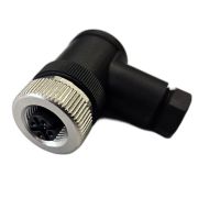 Разъем гнездовой М12 4А винт угловой резьба PG7 кабельн. часть пластик. СТЭЗ 185200131