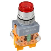Кнопка D7-11D d22мм 1НО+1НЗ с подсветкой красн. GENERICA BBT50-11D-3-12-K04-G