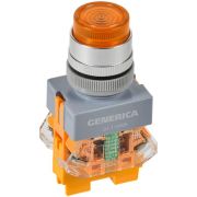 Кнопка D7-11DNZS d22мм 1НО+1НЗ с подсветкой и фиксацией желт. GENERICA BBT50-11DNZS-3-11-K05-G