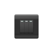 Переключатель 3-кл. NEW3-E 10А с подсветкой черн. CHINT 431514