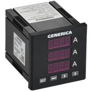 Амперметр цифровой щитовой 3ф DO RS-485 72х72 LED GENERICA IDA11-5-3-3-LED-G
