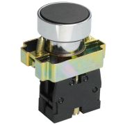 Выключатель кнопочный LAY5-ВА21 без подсветки 1НО цилиндр хром d22мм черн.Электротехник ET012085