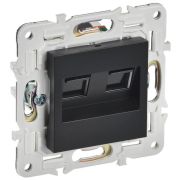 Розетка компьютерная двойн. RJ45 кат.6 SKANDY SK-K04Bl черн. IEK SK-K20-2-K02