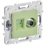 Розетка двойная TV+RJ45 кат.6E SKANDY SK-A15G мятный IEK SK-AK20-2-K06