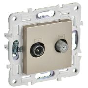 Розетка двойная TV+SAT SKANDY SK-A13Sh шампань IEK SK-AF20-O-K37