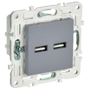 Розетка USB A+A 3.1А SKANDY SK-R15Gr сер. IEK SK-U21-D31-K03