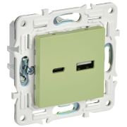 Розетка USB A+C 18Вт SKANDY SK-R13G мятный IEK SK-U22-018-K06