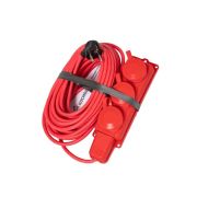 Удлинитель на каучуковой колодке 3х15м 16А IP44 250В 4кВт каучук КГ 3х2.5 красн. УХз16 Россия КОСМОС YKsm15m-3g(16A)KG-R