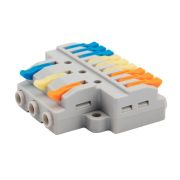 Клемма СМК 3х3 проходная разветвительная 3 полюса с монтажной площадкой (1 ввод 3 вывода на полюс) (уп.4шт) Rexant 07-5232-04