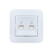 Розетка компьютерная 2-м СП ASTI IP20 RJ45 в сборе бел. LEZARD 7081-0202-141