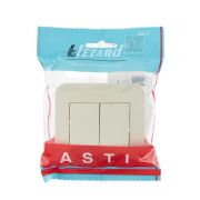 Выключатель 2-кл. 1п СП ASTI 10А IP20 в сборе крем. LEZARD 7081-0303-101