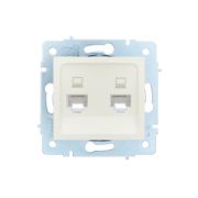 Розетка компьютерная 2-м СП ASTI IP20 RJ45 механизм жемчуж./бел. перламутр. LEZARD 7081-3088-141