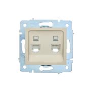 Розетка компьютерная 2-м СП ASTI IP20 RJ45 механизм крем. LEZARD 7081-0388-141