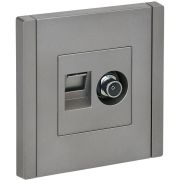 Розетка 2-м TV+RJ45 кат.6 FORTE&PIANO FP537 сталь IEK FP-AK20-2-K46