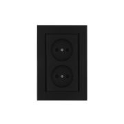 Розетка двойная без заземления Karea черн. Makel 56054017