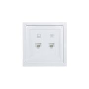 Розетка компьютер+телефон СП ZIMA бел. LEZARD 704-0288-143