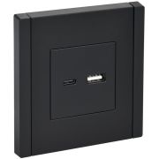 Розетка USB A+C 3.1А FORTE&PIANO FP150 черн. IEK FP-U22-D31-K02