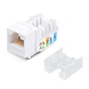 Модуль Keystone Jack RJ-45(8P8C) UTP неэкранир. кат.5e тип 90град. бел. PRO Rexant 02-0064