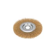 Щетка дисковая для УШМ витая латунированная проволока 150мм отв. 22.23мм Kranz KR-91-1232