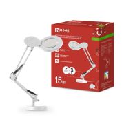 Светильник светодиодный настольный PLUS ССО-22Б-ЛП 10Вт 3000-6500К 5х лупа с адаптером на основании + струбцина бел. IN HOME 4690612058146
