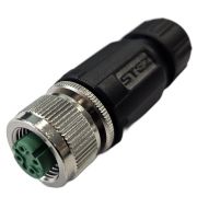 Разъем М12 4D гнездовой пайка пластик. прямой резьба PG7 каб. часть СЦМ120021-04D СТЭЗ 185200160