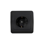 Розетка 1-м с заземл. CLASSICO 2028B черн. IN HOME 4690612061108