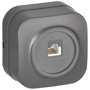 Розетка компьютерная ОП RJ45 кат.5E GLORY РК10-ХСм сталь матов. IEK EKH10-K46M