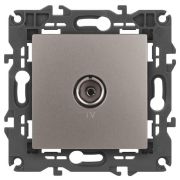 Розетка телевизионная одиночная TV Elegance 14-3101-16 титан Эра Б0065760