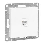 Розетка телефонная 1-м СП Эпика RJ11 механизм бел. EKF UP1-SOW-RJ11