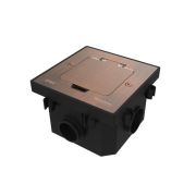 Лючок MultiDesk MDK20 на 2мод. IP44 с монтажной коробкой для бетонных полов медь SE MDK20202CC