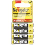 Элемент питания 95 458 NBT-03 AAA LR03 4SHBP (уп.4шт) NAVIGATOR 95458