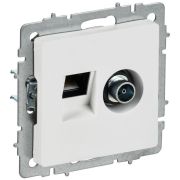 Розетка 2-м BRITE РТВ/РК12-БрАБ TV+RJ45 кат.5E механизм арктич. бел. IEK BR-AK20-1-K91