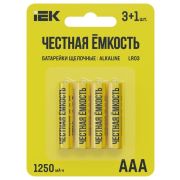 Элемент питания алкалиновый LR03/AAA ПРОМО (блист.4шт) IEK ABT-LR03-OP-L04A