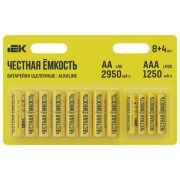 Элемент питания алкалиновый LR6/AA+LR03/AAA (блист.8+4шт) IEK ABT-LR06-LR03-OP-L08-04