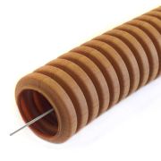 Труба гофрированная ПВХ легкая d20мм с протяжкой 350 Н бук (уп.100м) Промрукав PR01.0033