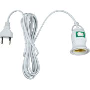 Патрон DLC-P-T50B/E27 3M WHITE подвесной с выключателем и штепсельной вилкой 300см цоколь Е27 бел. Uniel UL-00009249