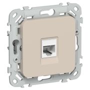 Розетка компьютерная СП FLITE РК5е-1-0-ФлЛ RJ45 кат.5E UTP механизм льняной IEK FI-K12-1-K88